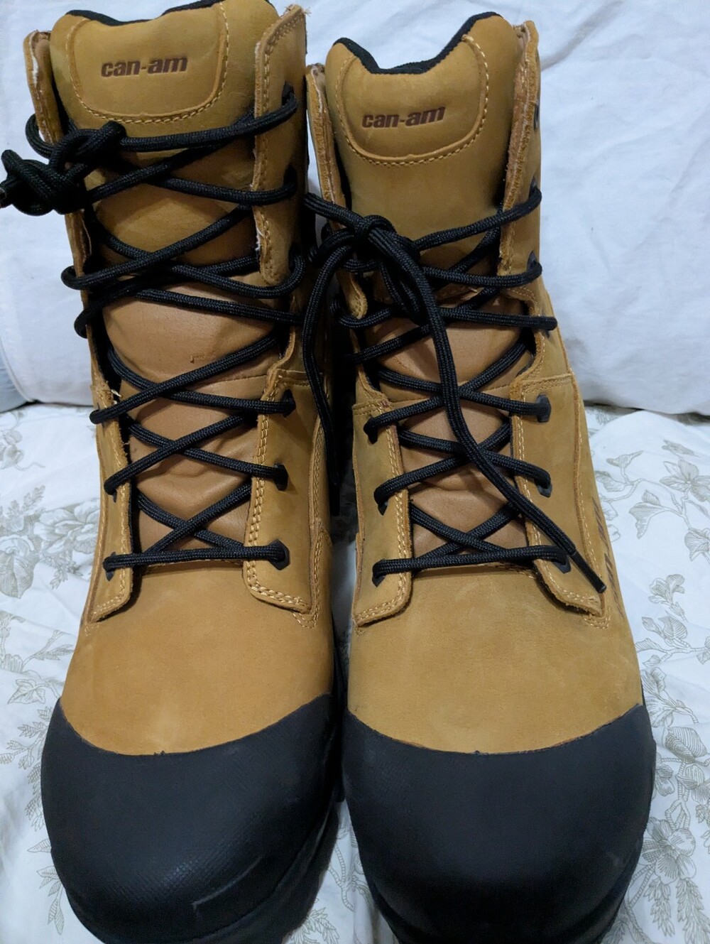 New Can-Am Men's Tan Waterproof Riding Boots with Black Accents Mens 12